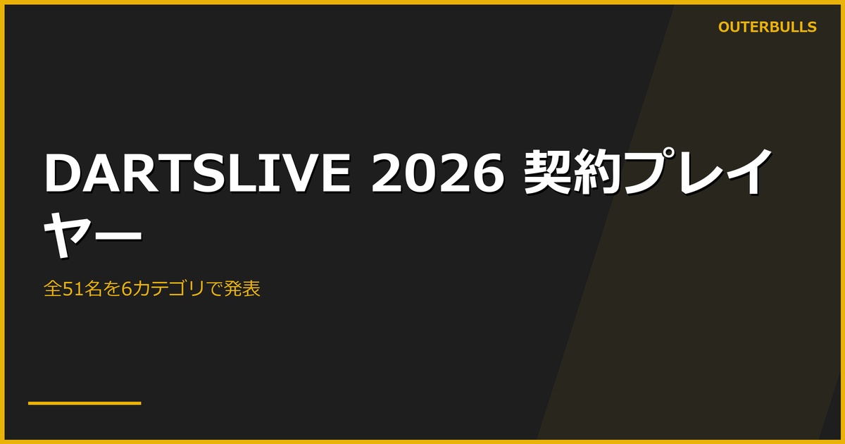 DARTSLIVE 2026年度 契約プレイヤー発表 — 全6カテゴリ51名の顔ぶれを一挙紹介