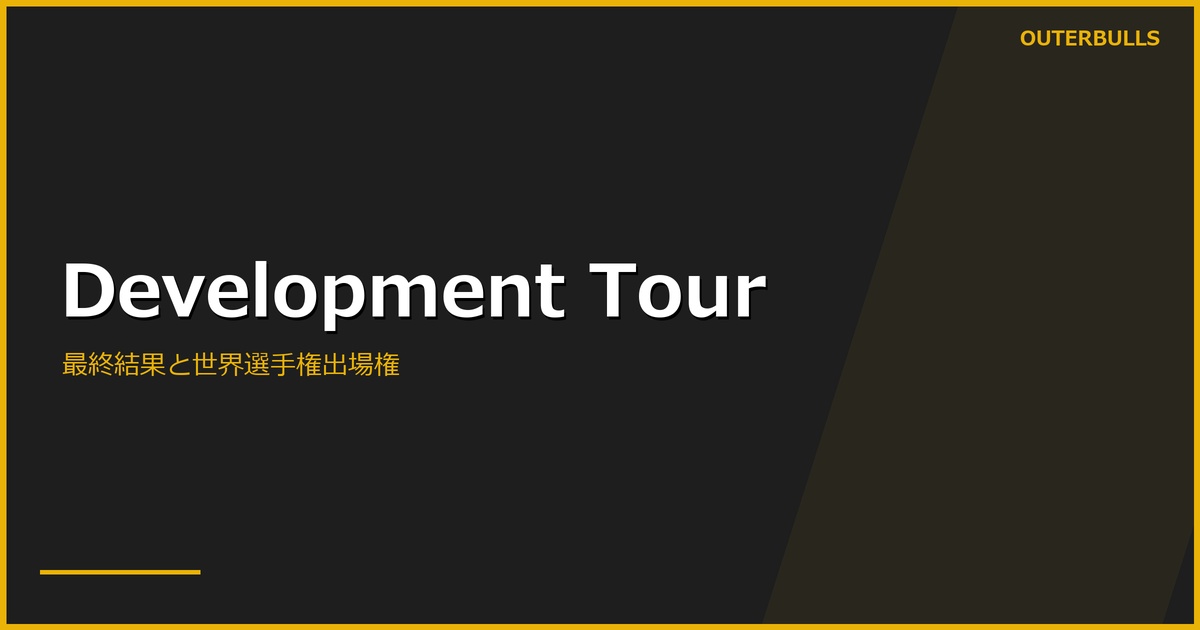 Development Tour最終結果｜Baysal初優勝、世界選手権出場者が確定