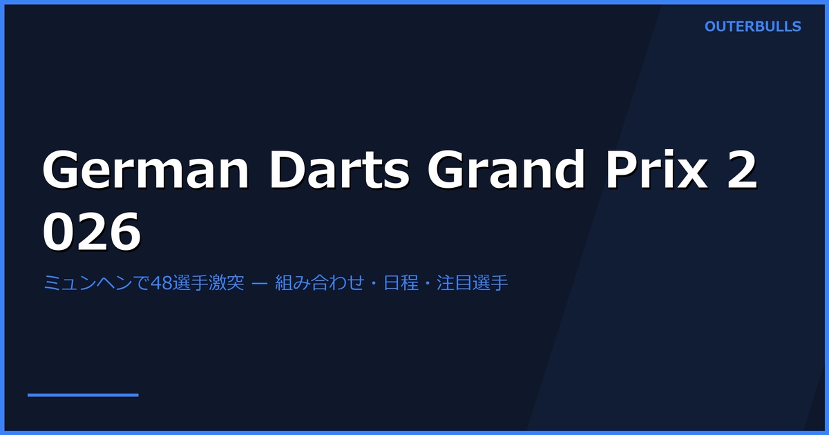 German Darts Grand Prix 2026 開幕 — ミュンヘンで48選手が激突、注目の組み合わせと見どころ