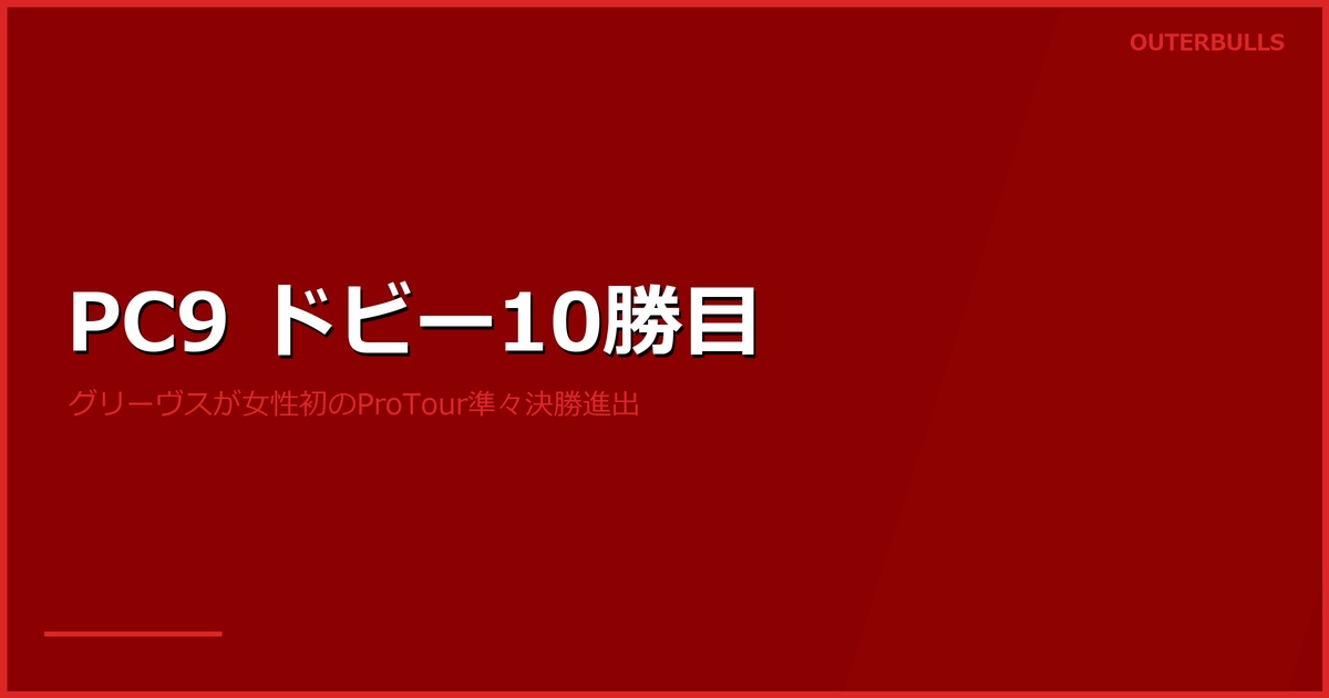 PC9 結果｜ドビーが10勝目、ボー・グリーヴスが女性初のProTour準々決勝進出