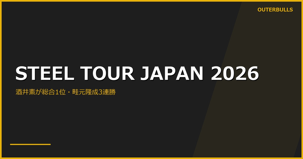 Steel Tour Japan 2026最終結果｜酒井素が世界選手権へ、畦元隆成は3連勝