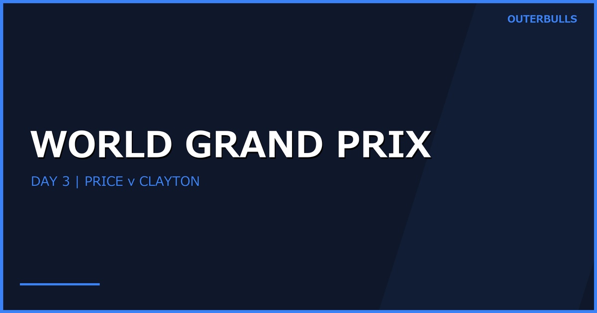 World Grand Prix3日目結果｜Price対Claytonの準々決勝が決定
